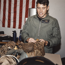 Jamison checking gear