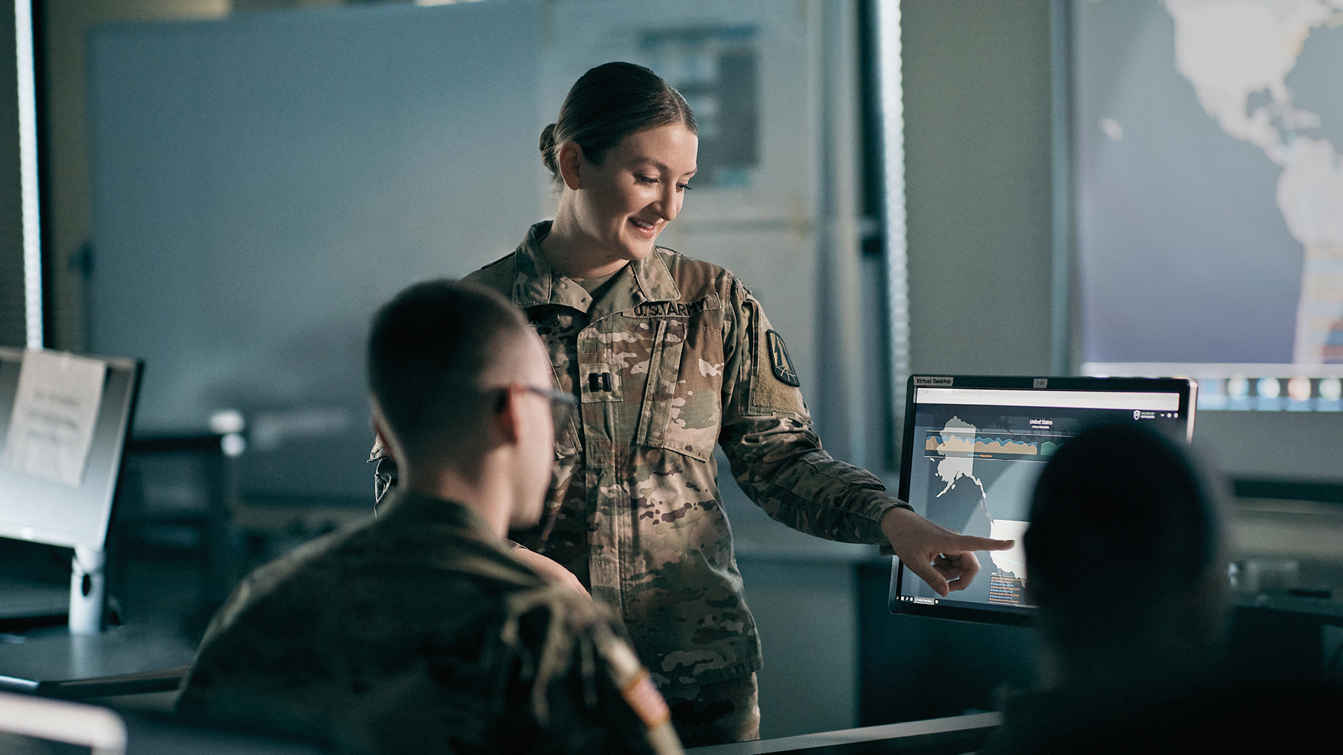 Shaelyn Layton pointing on a screen