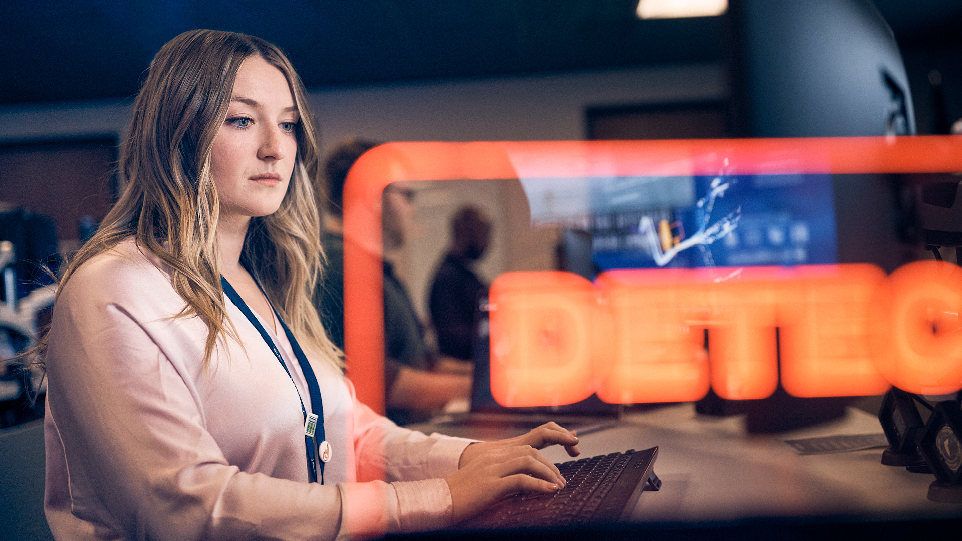 Shaelyn Layton working on a cyber issue