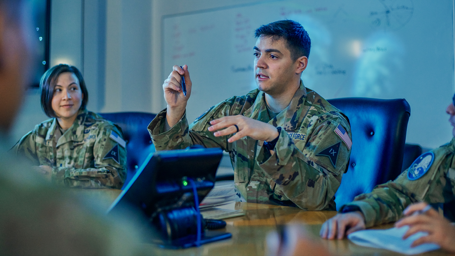 Jonathan Novak speaking in a meeting