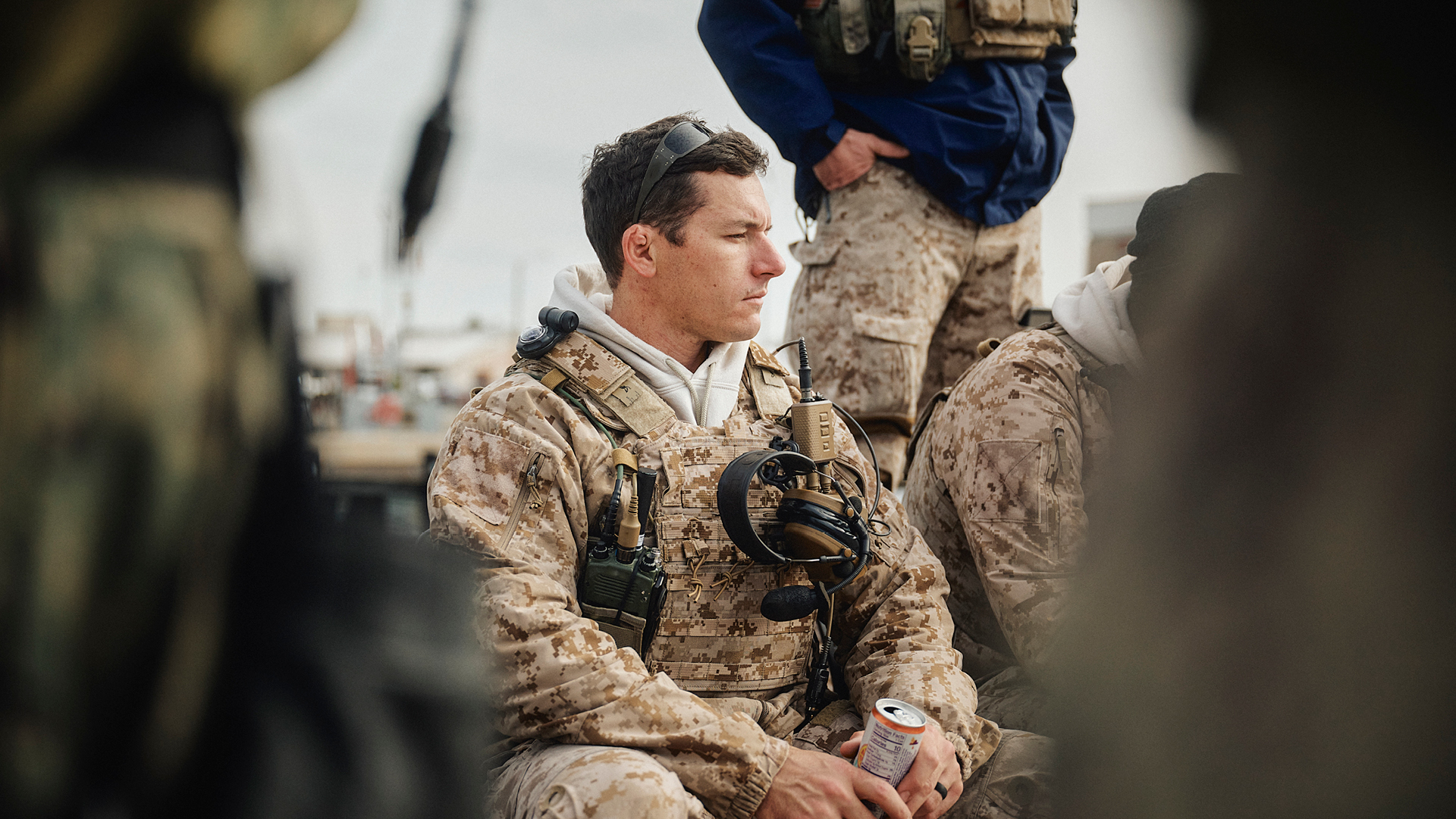 Nick O'Sullivan taking a breather with coworkers