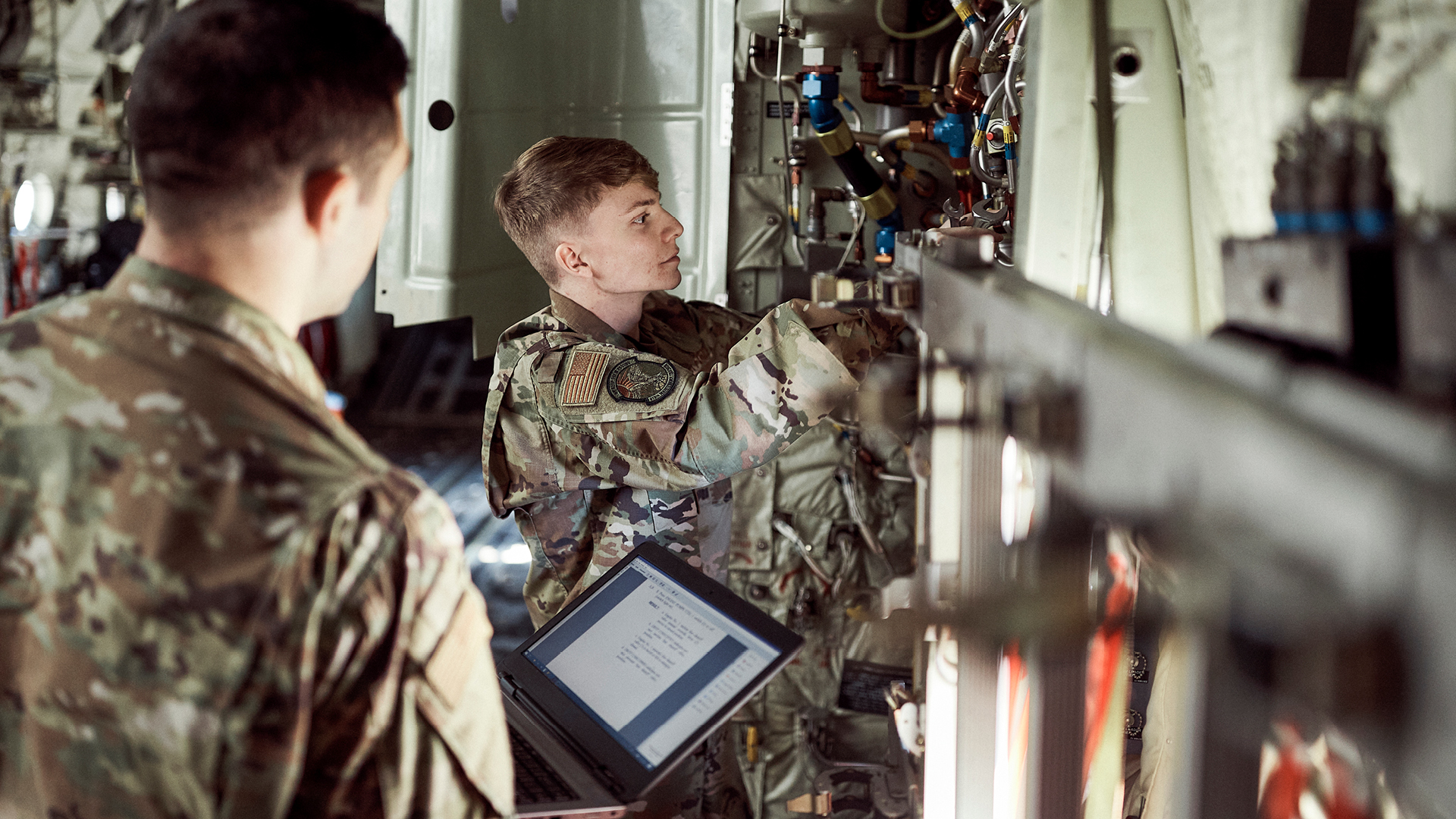 Corbin Farrar working inside