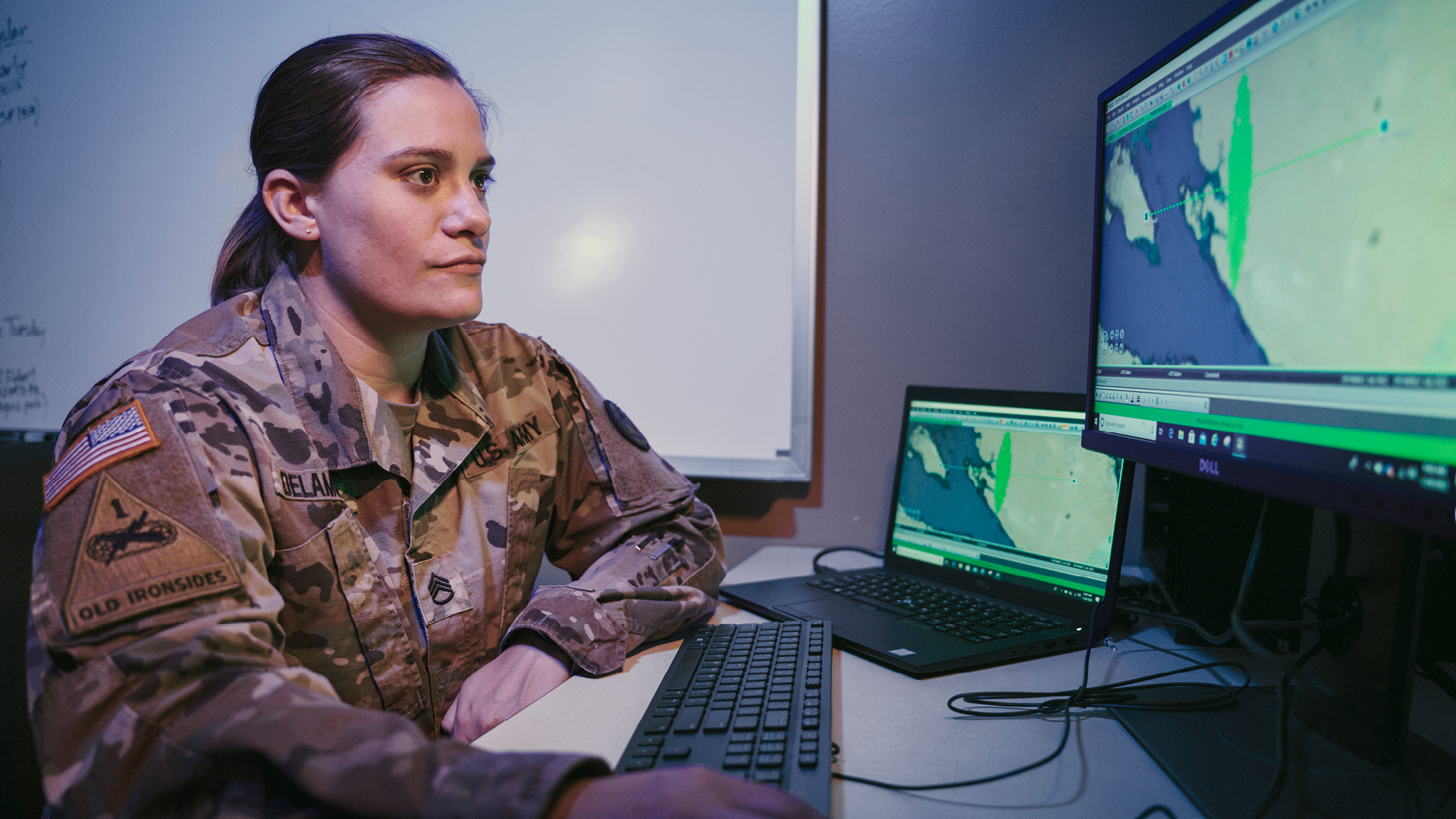 Miranda Delamorena working as an electromagnetic spectrum manager
