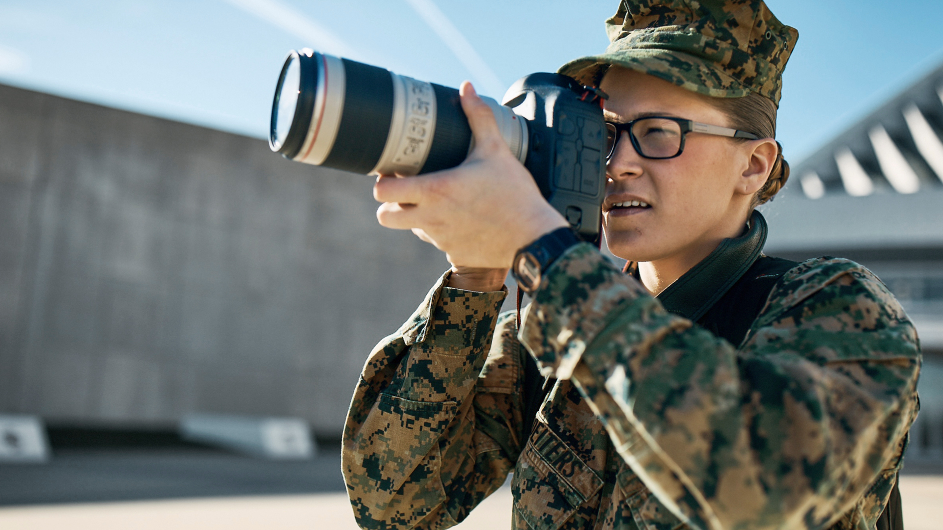 Brooke using her camera