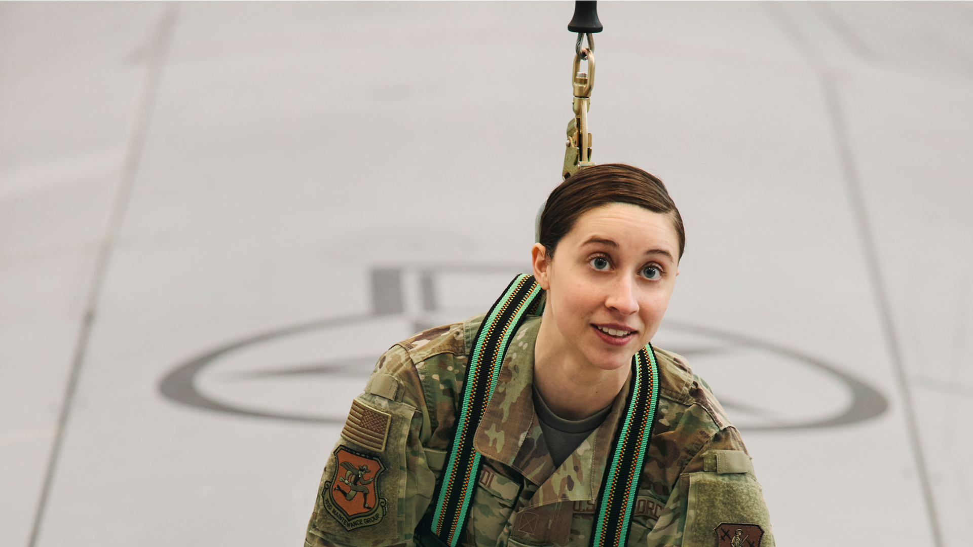 Marissa Airoldi in a harness