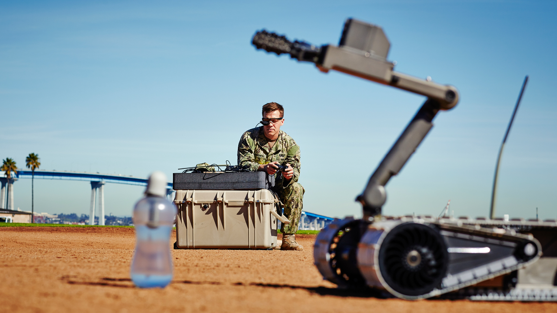 Alex working on an robot
