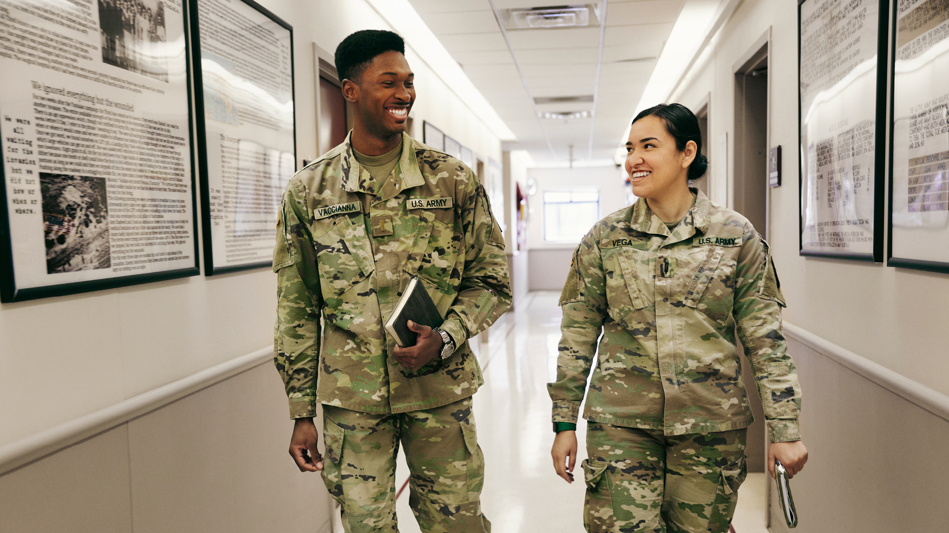 Joshua Vaccianna walking with a colleague