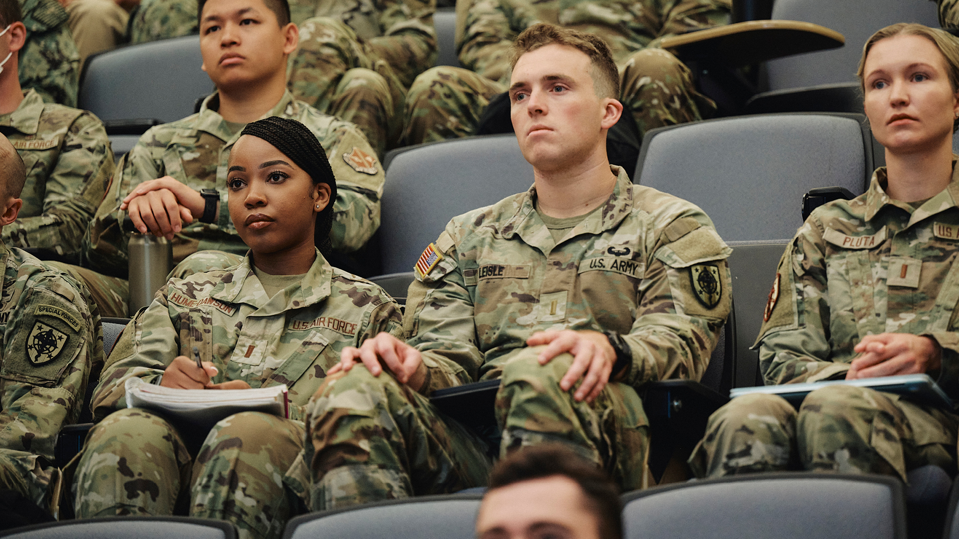 Brittany in class with other students