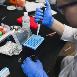 Chris in the Lab hand shot