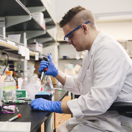 Chris in the Lab side shot