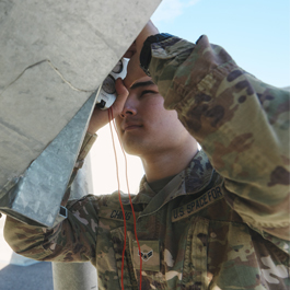 Trenton Ching working on an antenna