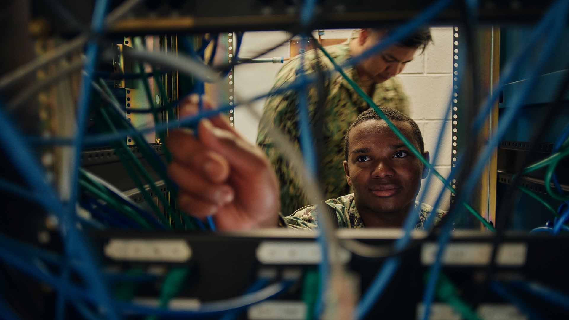 Petty Officer Julian Bedford working