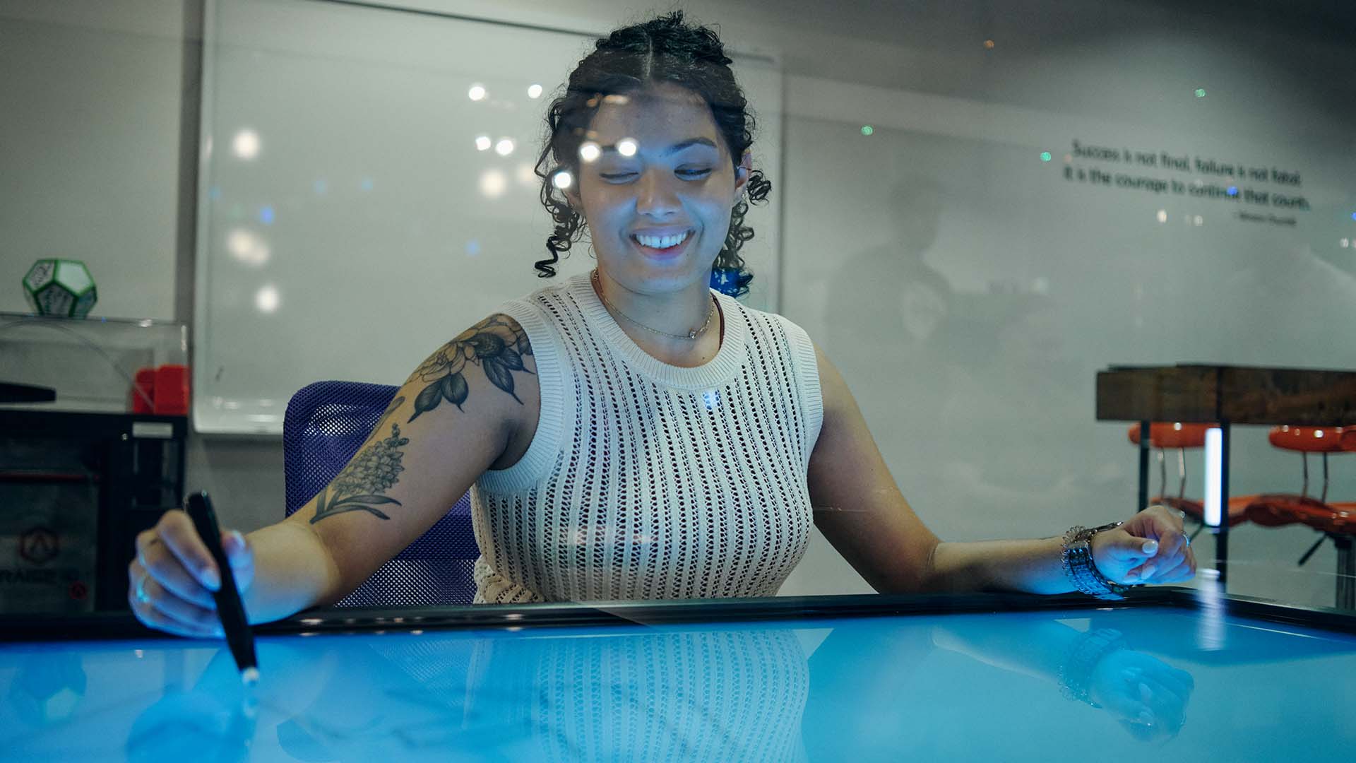 Senior Airman Kyla Bruno working as an Innovation & Idea Center Coordinator