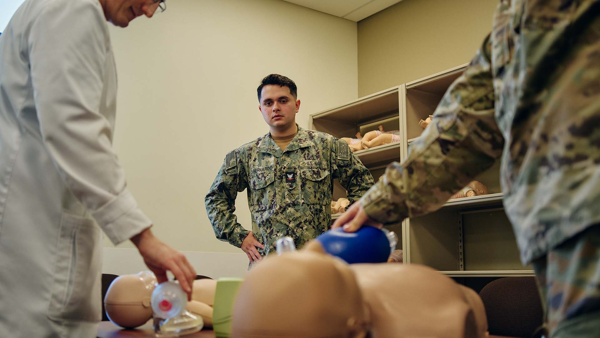 Marcus Di Bernardo observing hands on training.